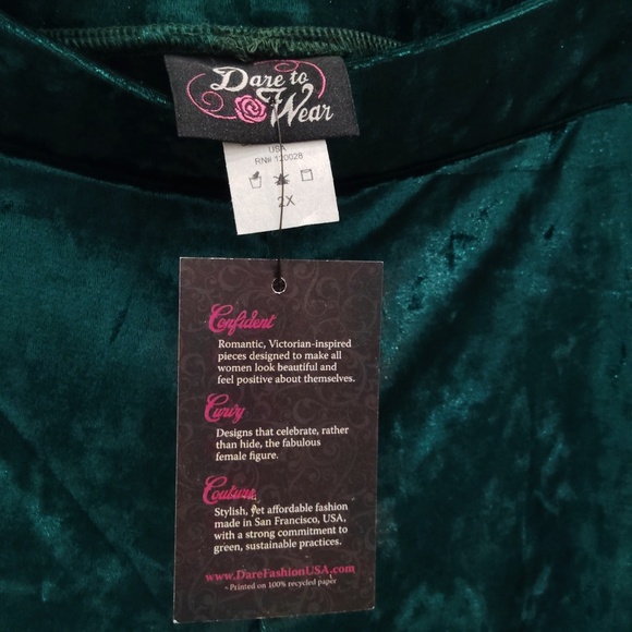 Velvety Green Holiday stretch pants with strong elastic waist leggings 2X - Picture 4 of 5